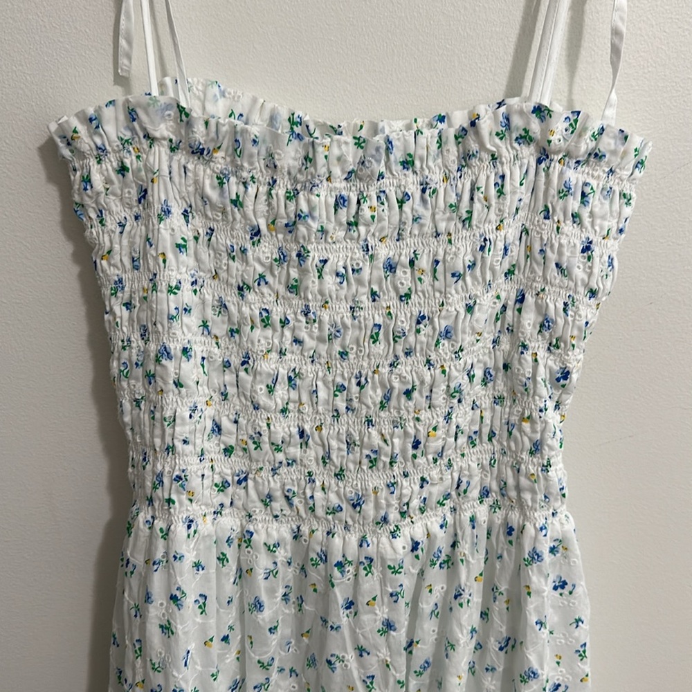 Rails White Midi Dress with Subtle Blue Floral Print - Picture 3 of 6